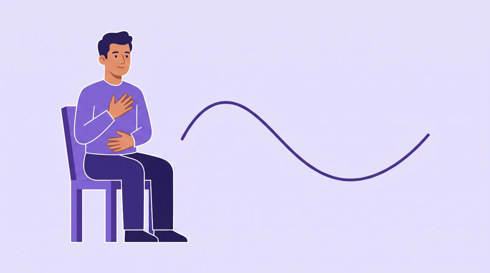 A man practising slow breathing